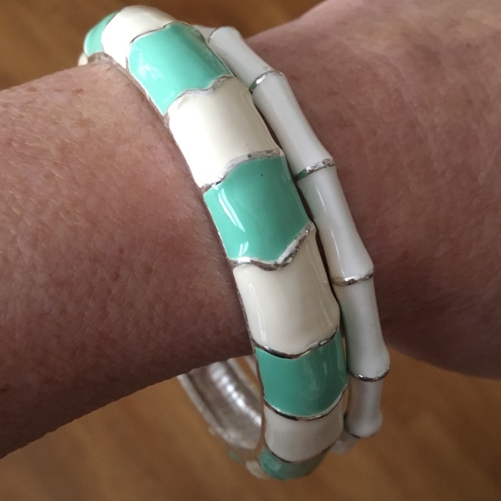 ❇️ Set of 2 Enamel ‘Bamboo’ Bangles ❇️